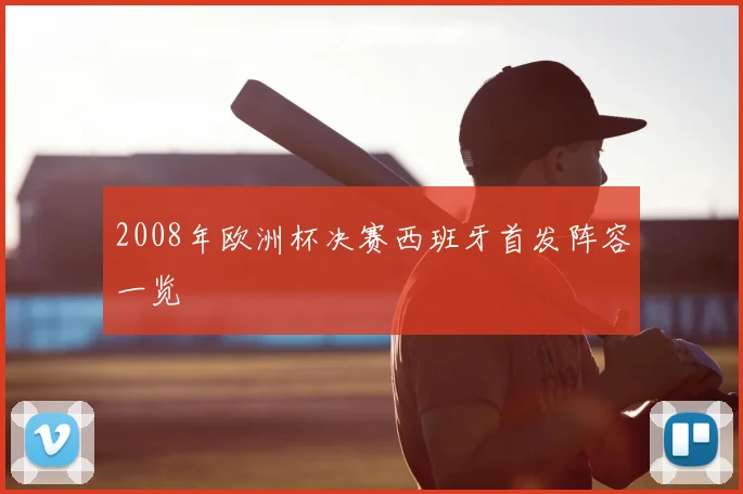 2008年欧洲杯决赛西班牙首发阵容一览